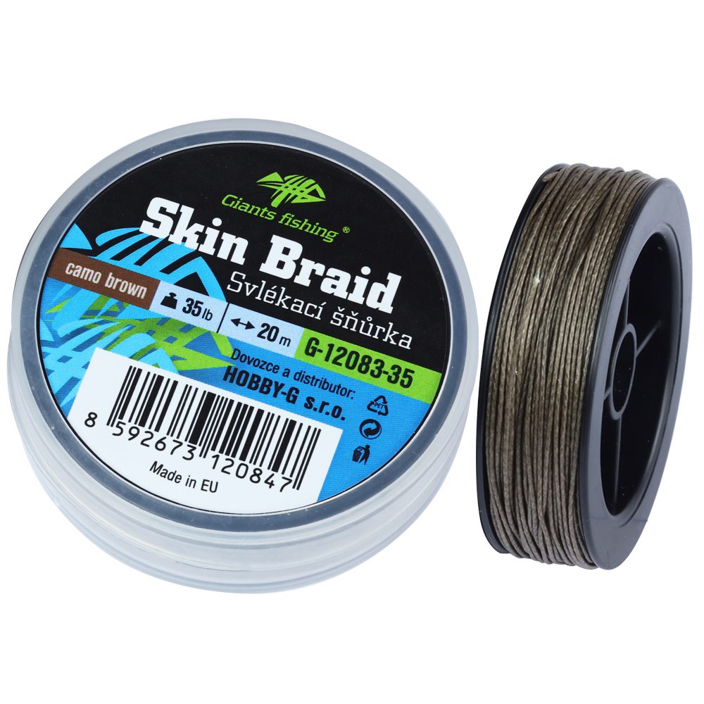 E-shop Giants fishing Svlékací šnůra Carp Line Skin Braid Camo brown 20m - 35Lb,Giants fishing Svlékací šnůra Carp Line Skin Braid Camo brown 20m - 35Lb