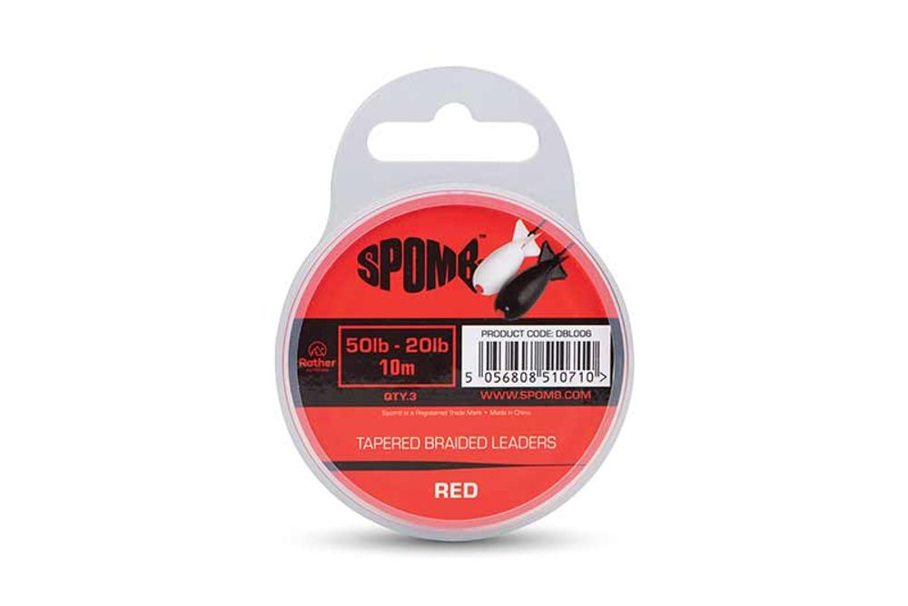 E-shop Fox Šoková šňůra Spomb Tapered Braided Leader Red,Fox Šoková šňůra Spomb Tapered Braided Leader Red