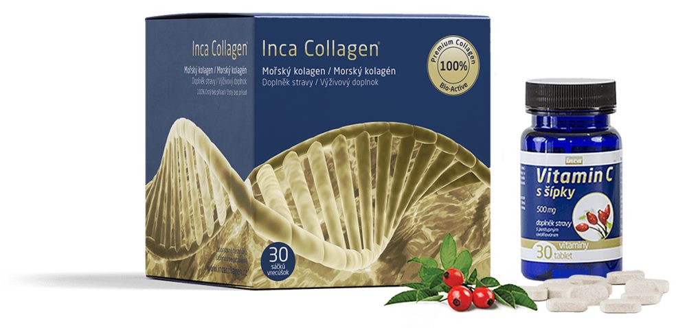 E-shop Inca Collagen Mořský kolagen 30 sáčků + dárek Vitamín C,Inca Collagen Mořský kolagen 30 sáčků + dárek Vitamín C