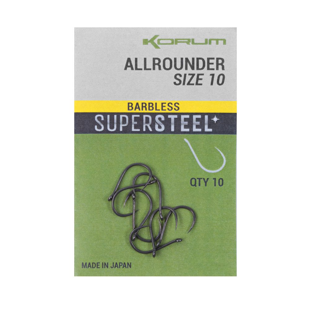 E-shop Korum Háčky Supersteel Allrounder Hooks Barbless 10ks,Korum Háčky Supersteel Allrounder Hooks Barbless 10ks