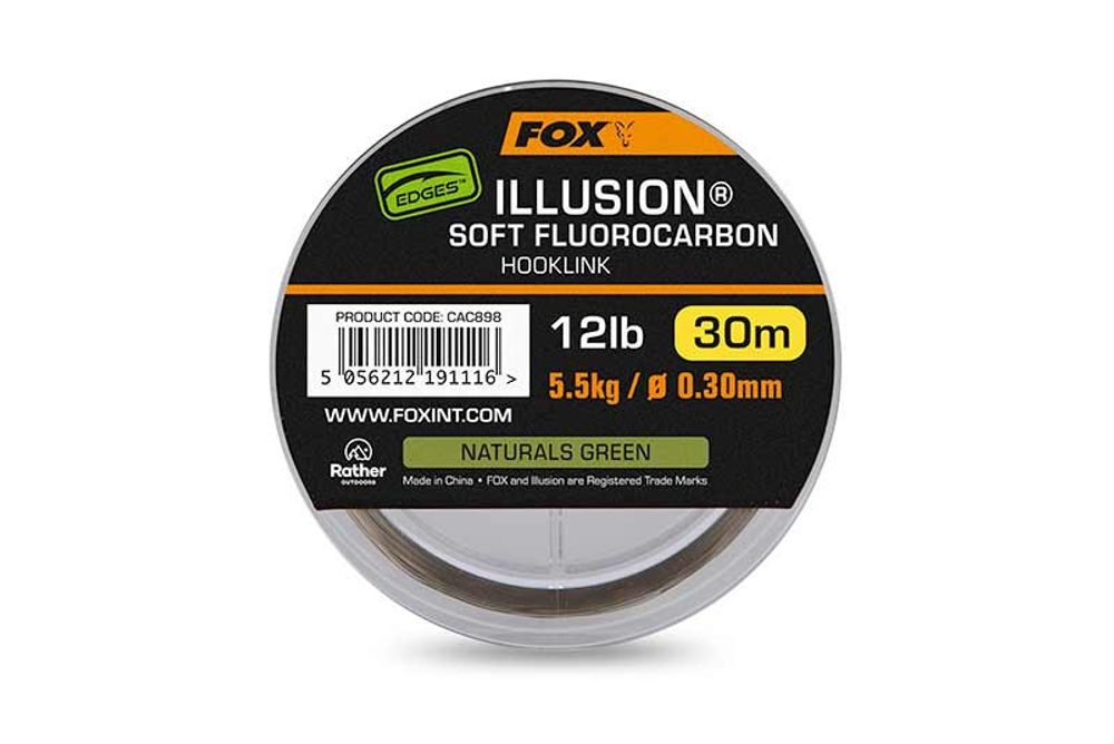 E-shop Fox Fluorocarbon Edges Illusion Soft Fluorocarbon Hooklink Naturals Green 30m - 0,30mm 12lb 5.5kg,Fox Fluorocarbon Edges Illusion Soft Fluorocarbon Ho
