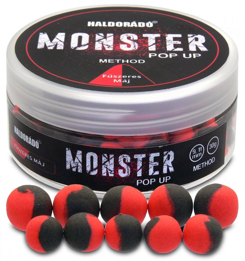 E-shop Haldorádó Pop-Up Boilies Method Monster 9+11mm 30g - Pikantní játra,Haldorádó Pop-Up Boilies Method Monster 9+11mm 30g - Pikantní játra