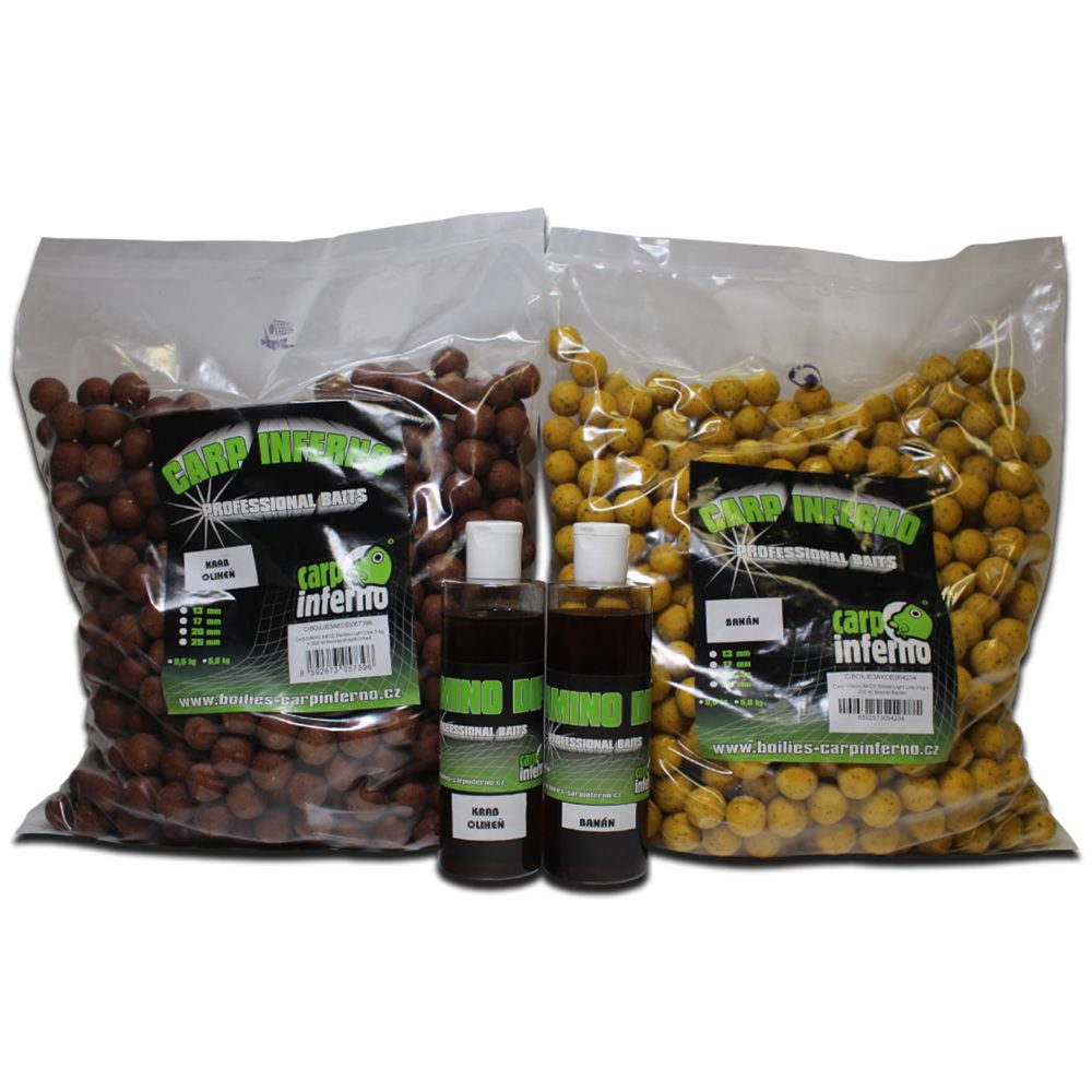 E-shop Carp Inferno Boilies AKCE Light Line 3 kg + 250 ml Booster - Banán,Carp Inferno Boilies AKCE Light Line 3 kg + 250 ml Booster - Banán