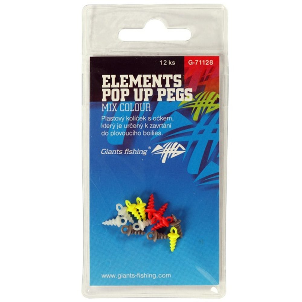 E-shop Giants Fishing Kolíček s očkem Elements Pop Up Pegs Mix Colour 12ks,Giants Fishing Kolíček s očkem Elements Pop Up Pegs Mix Colour 12ks