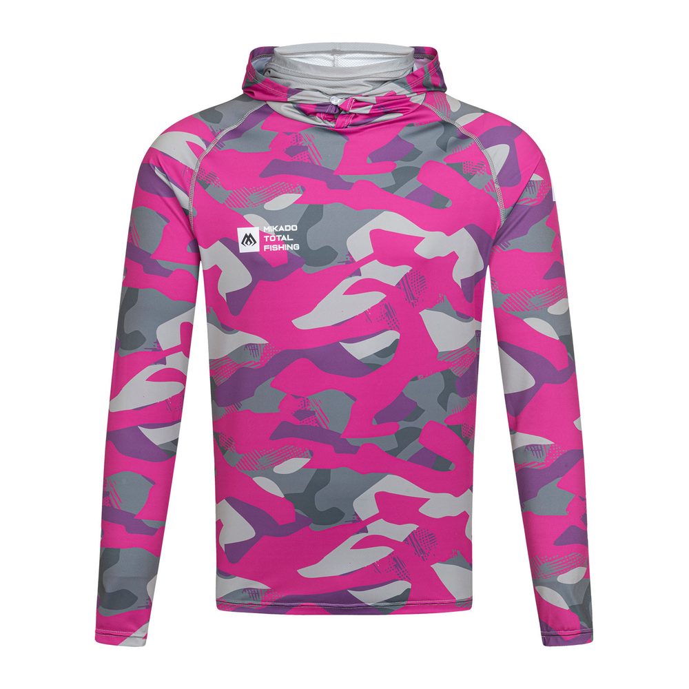 Mikado Rybářská Mikina s kapucí a nákrčníkem s UPF filtrem Lady Camo - XXL