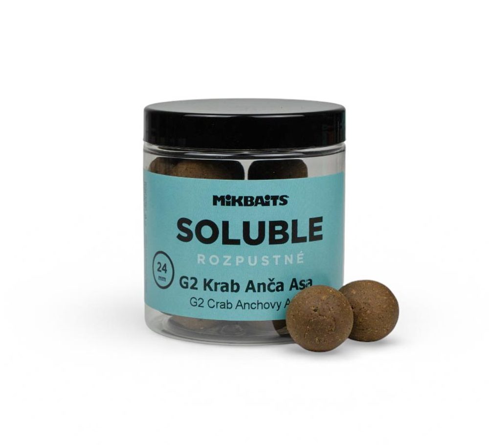 Mikbaits Rozpustné boilies Soluble G2 Krab Ančovička Asa 250ml - 24mm