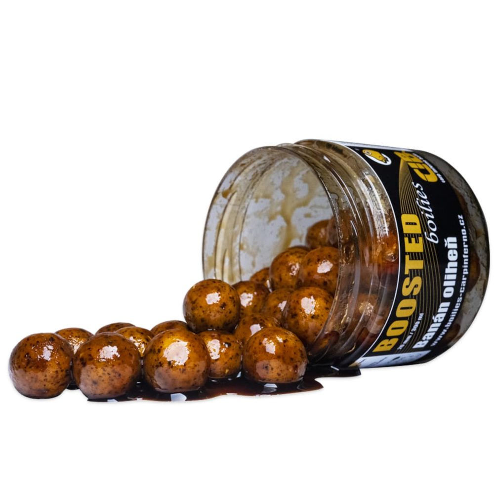 Fotografie Carp Inferno Boosted Boilies Nutra Line 20mm 300ml - Banán/Oliheň