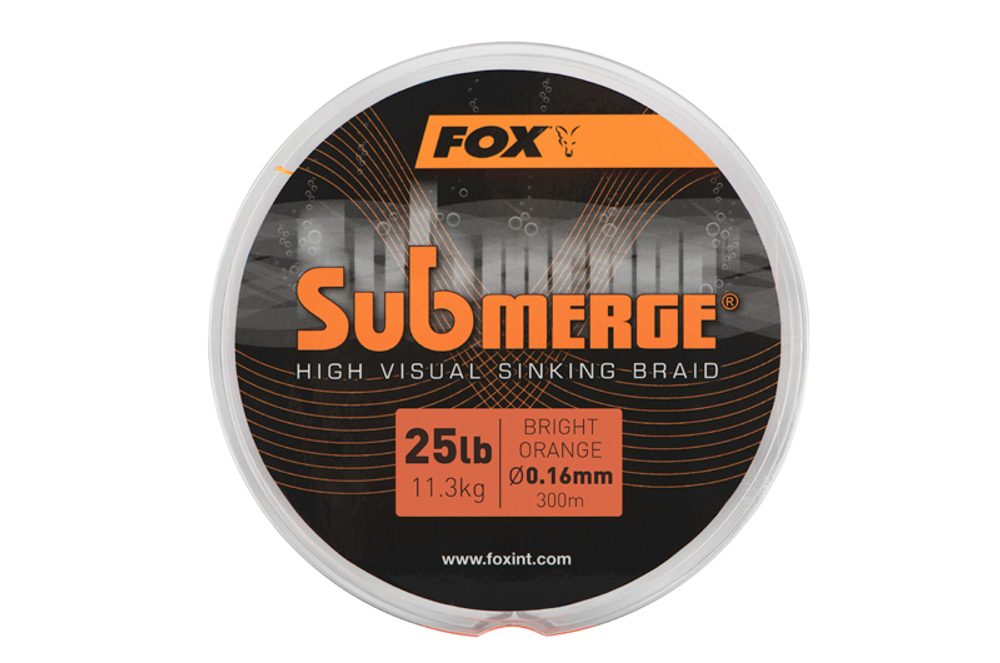 Fox Šňůra Submerge High Visual Orange Sinking Braid - 0,16mm 300m