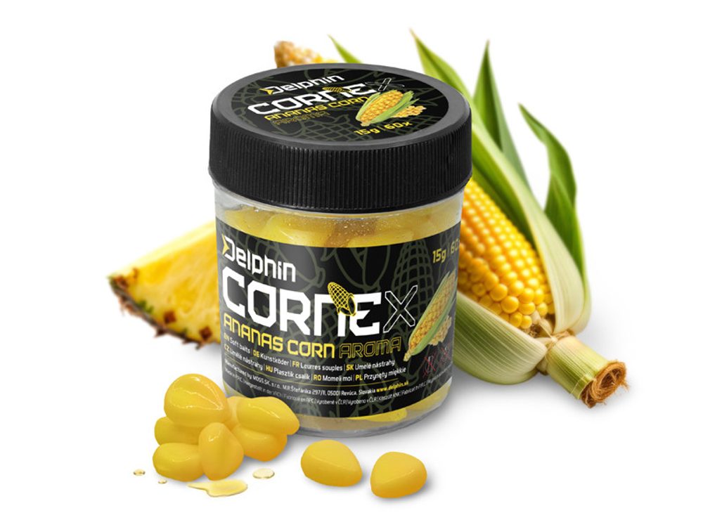 Delphin Umělá nástraha CorneX Pop Up 60ks - Kukuřice - Ananas,Delphin Umělá nástraha CorneX Pop Up 60ks - Kukuřice - Ananas