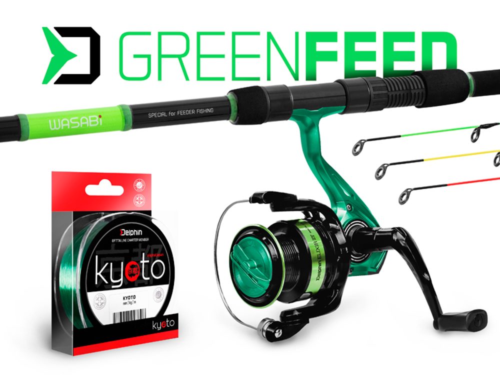 E-shop Delphin Feederový set GreenFeed 330cm 100g + 3T + 0,261mm,Delphin Feederový set GreenFeed 330cm 100g + 3T + 0,261mm