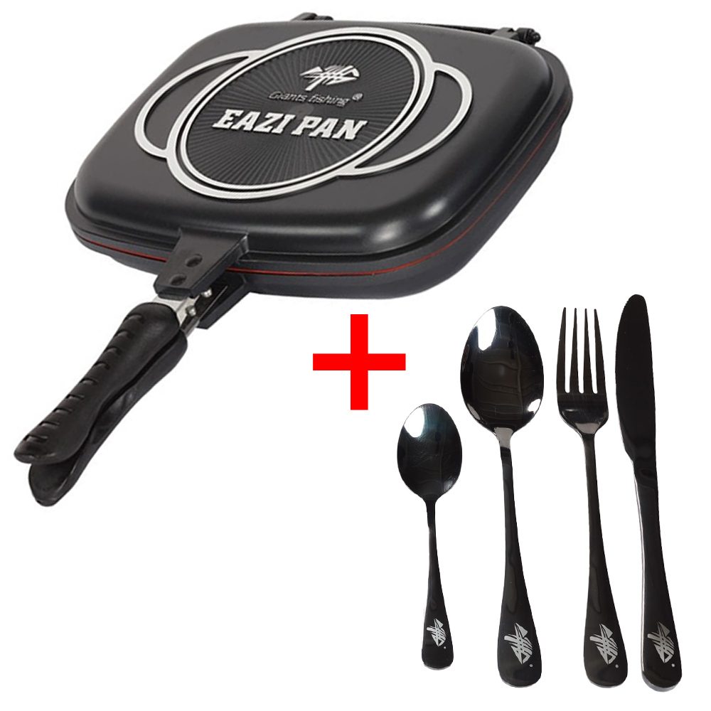 E-shop Giants fishing Akční set Pánev na vaření Eazi Pan Large + Sada nerezových příborů,Giants fishing Akční set Pánev na vaření Eazi Pan Large + Sada nerez