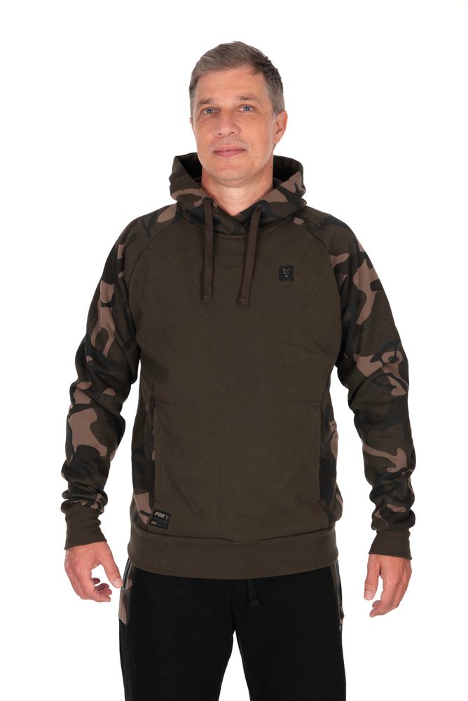 E-shop Fox Rybářská Mikina Khaki/Camo Pullover Premium 310 Hoodie,Fox Rybářská Mikina Khaki/Camo Pullover Premium 310 Hoodie