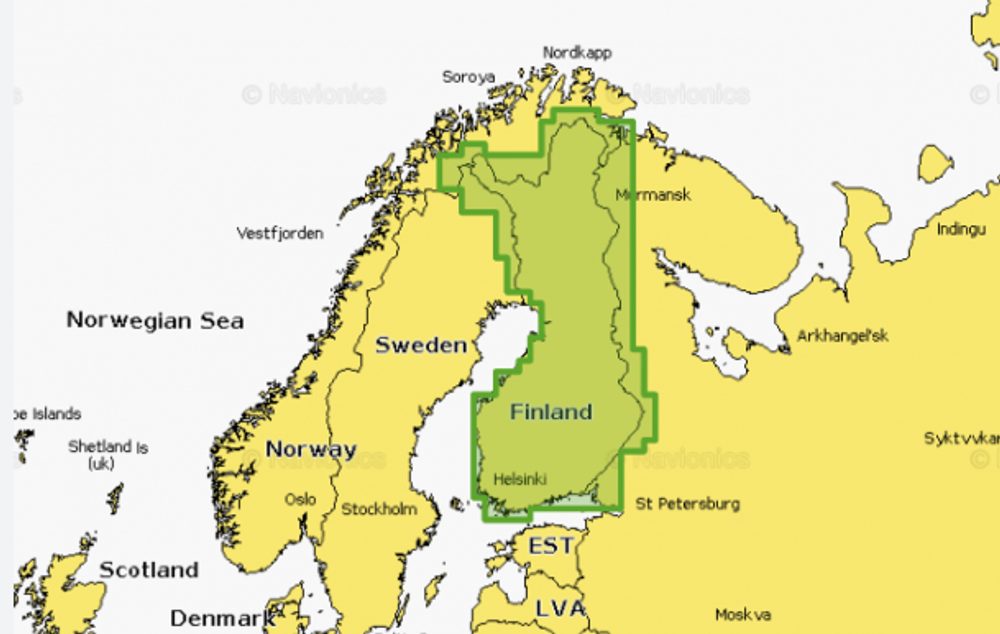 Navionics+ Mapy Finsko