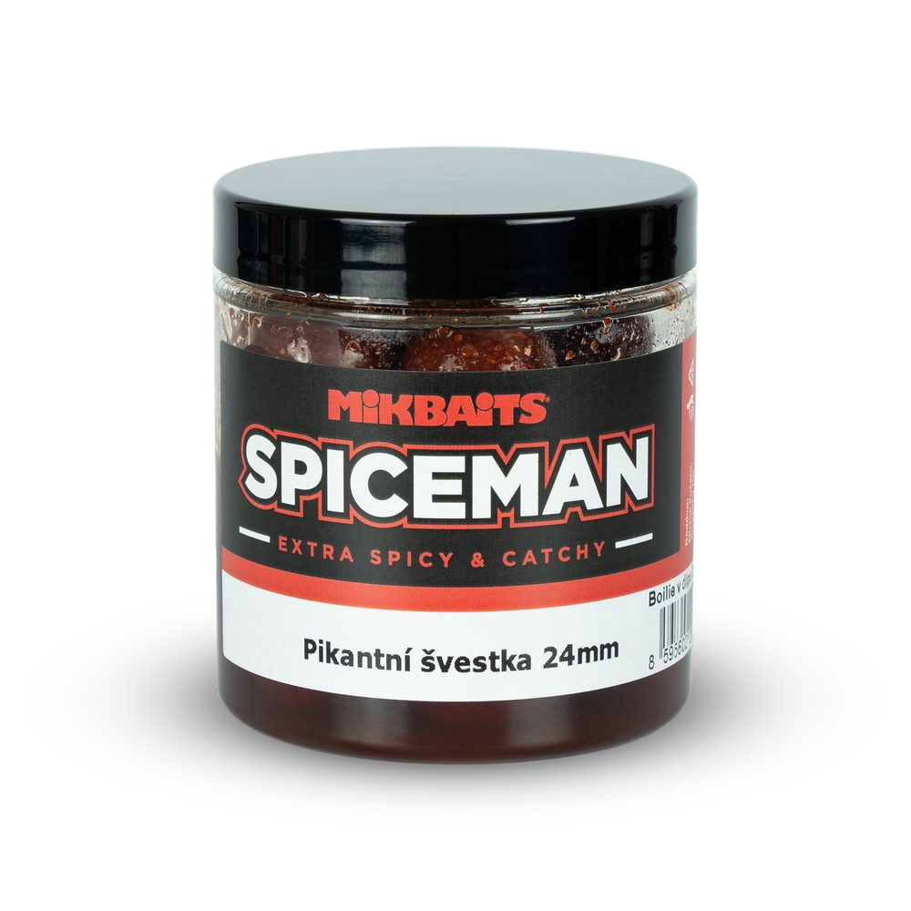 E-shop Mikbaits Boilie v dipu Spiceman 250ml - Pikantní Švestka 24mm,Mikbaits Boilie v dipu Spiceman 250ml - Pikantní Švestka 24mm