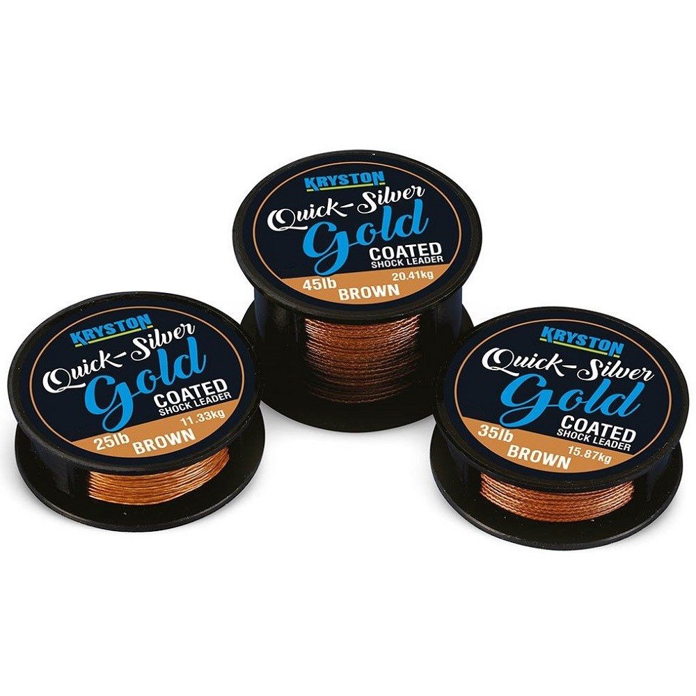 E-shop Kryston Návazcová Šňůrka Quicksilver Gold 10m - 25lb,Kryston Návazcová Šňůrka Quicksilver Gold 10m - 25lb