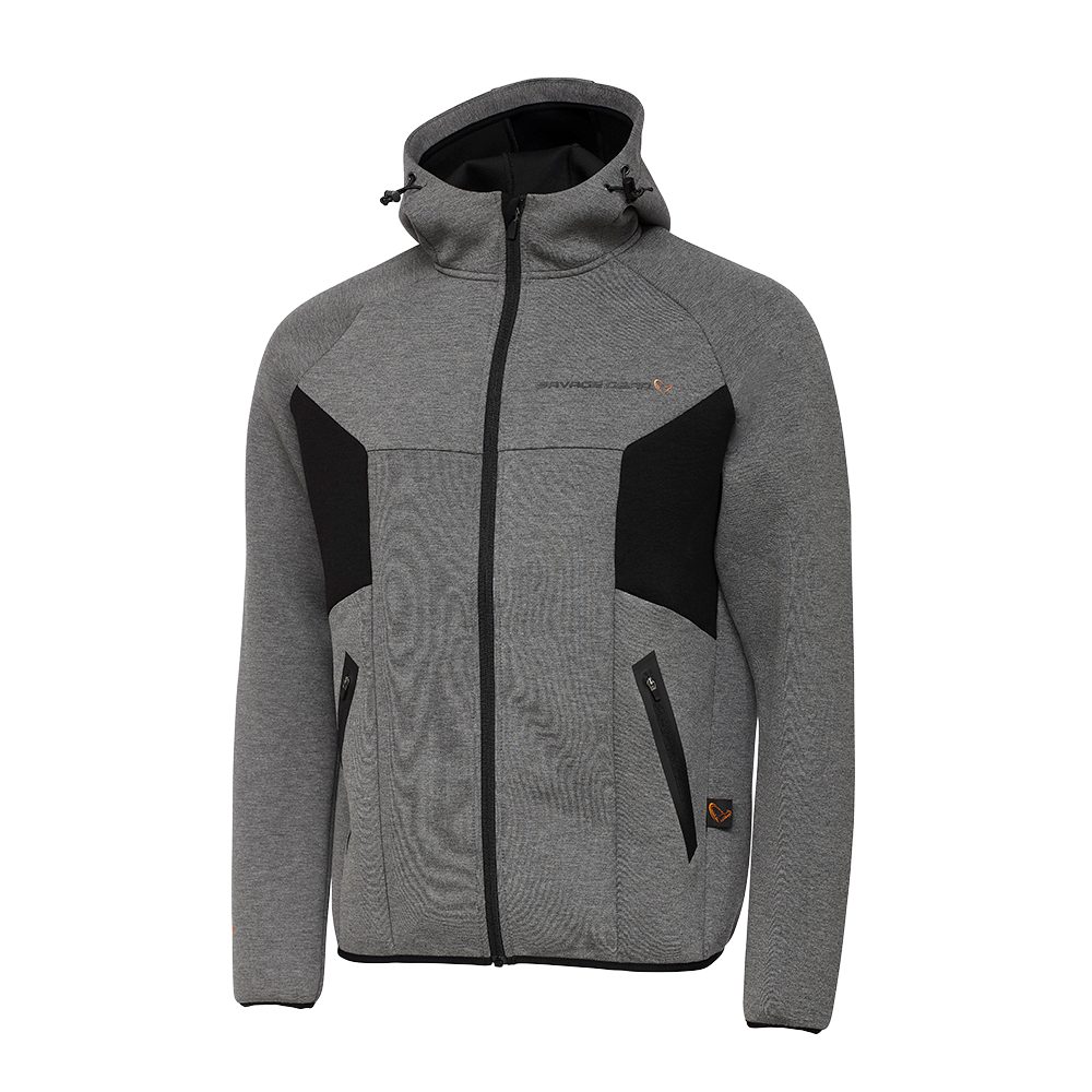 E-shop Savage Gear Rybářská Mikina Tec-Foam Zip Hoodie Dark Grey Melange - L,Savage Gear Rybářská Mikina Tec-Foam Zip Hoodie Dark Grey Melange - L