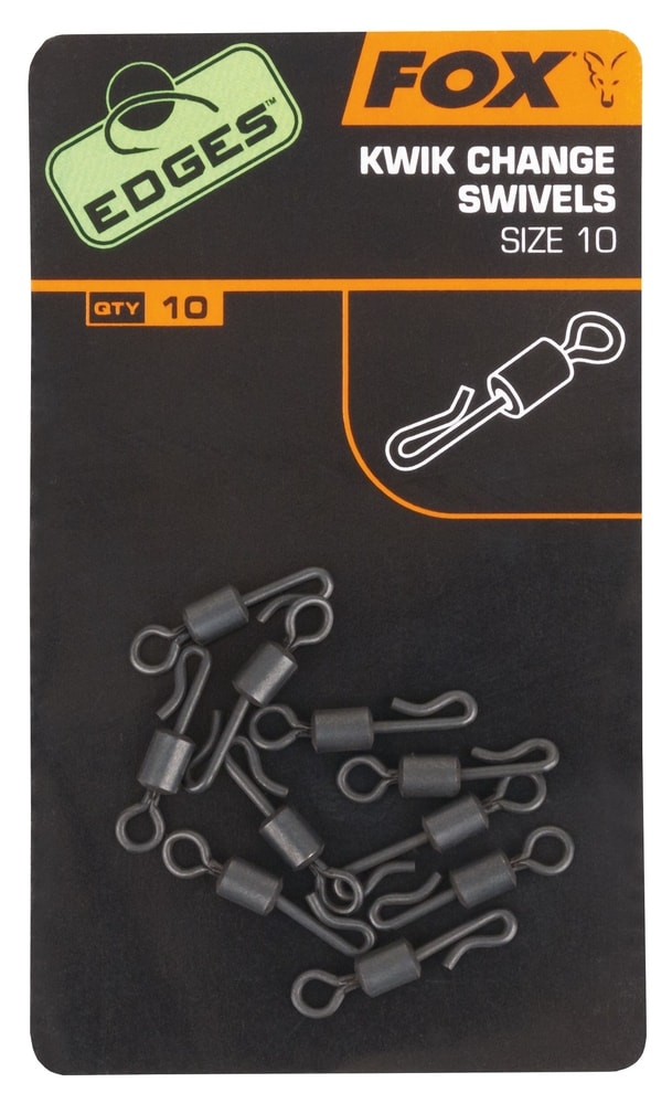 E-shop Fox Rychlovýměnné obratlíky Edges Kwik Change Swivel 10ks - vel. 10,Fox Rychlovýměnné obratlíky Edges Kwik Change Swivel 10ks - vel. 10