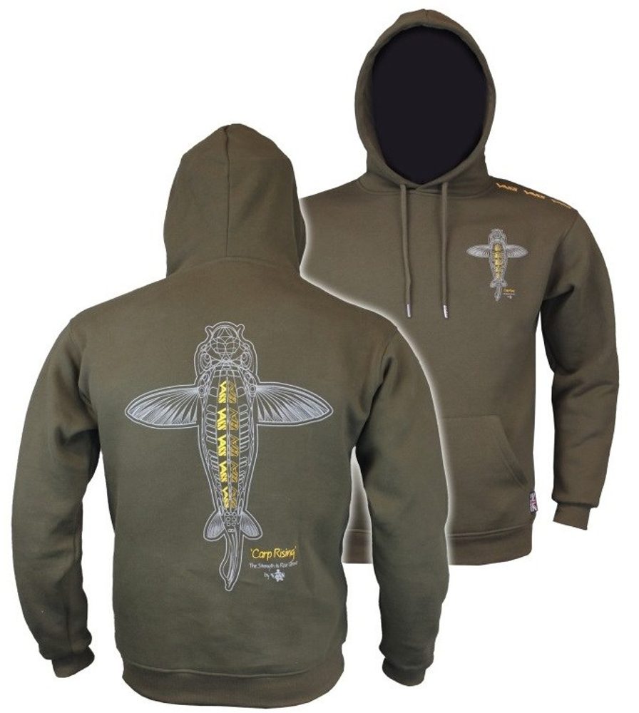 Vass Rybářská Mikina Carp Rising Hoodie Khaki - XXXL,Vass Rybářská Mikina Carp Rising Hoodie Khaki - XXXL