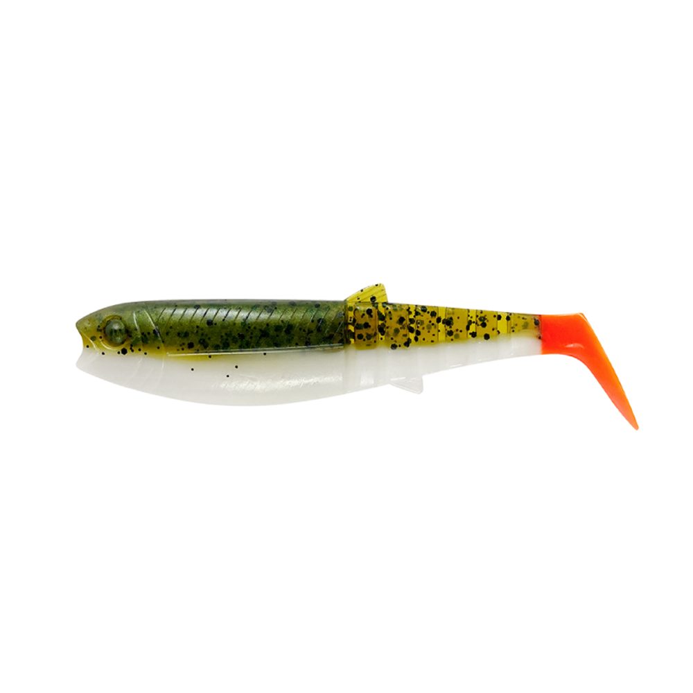 Fotografie Savage Gear Gumová Nástraha Cannibal Shad 2ks 15cm - Olive Hot Orange