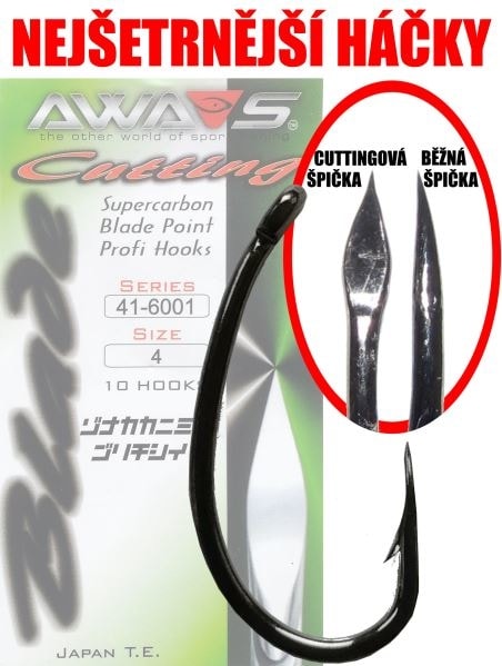 Awa-S Háčky Cutting Blade 6001 Black Nickel 10ks - vel.4