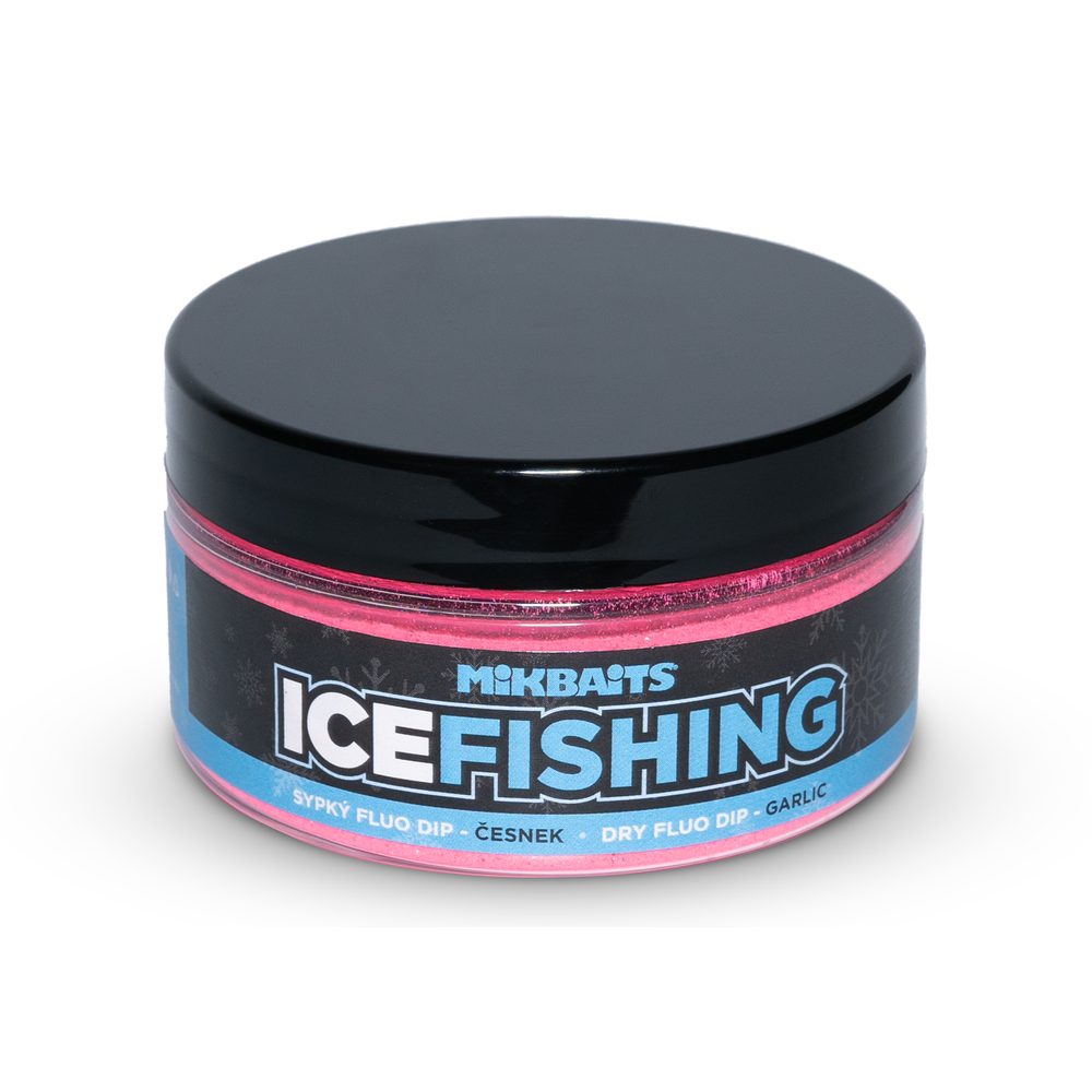 E-shop Mikbaits Ice Fishing Range Sypký Fluo dip 100ml - Česnek,Mikbaits Ice Fishing Range Sypký Fluo dip 100ml - Česnek