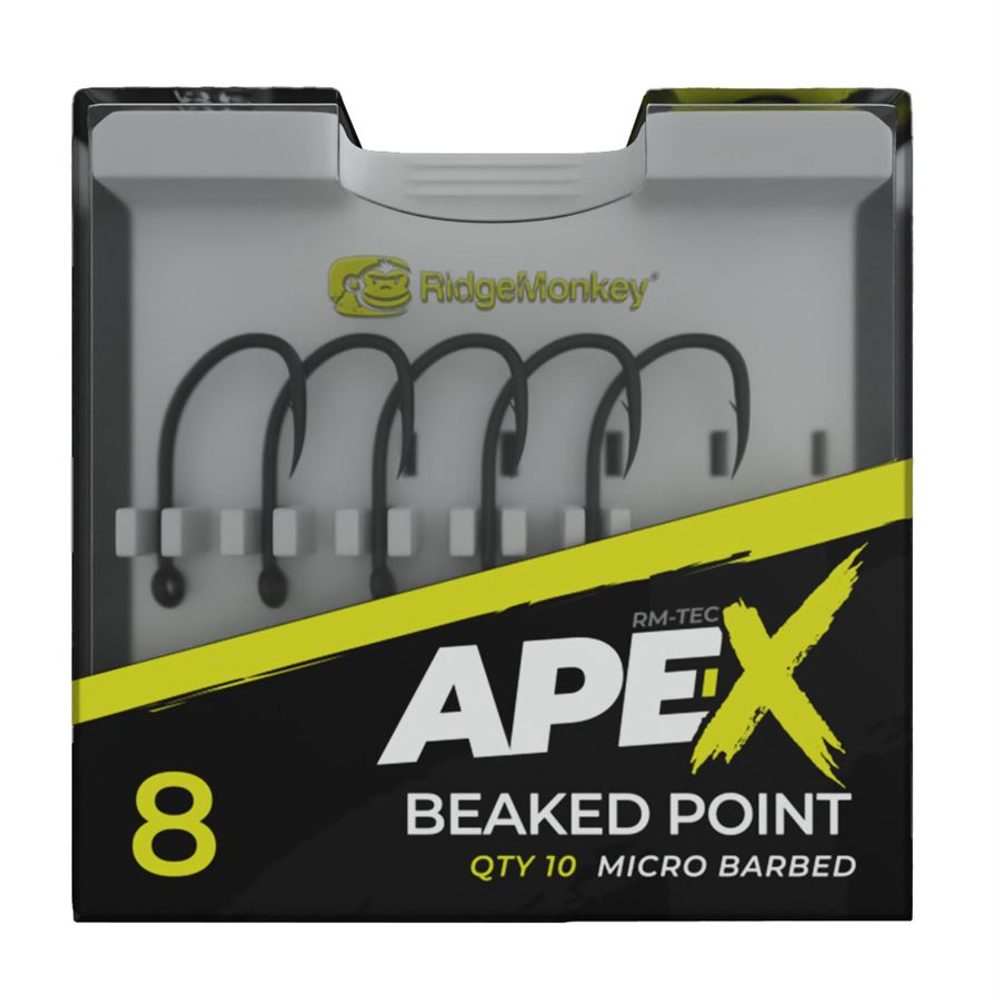 RidgeMonkey Háček Ape-X Beaked Point Barbed 10ks - vel. 8