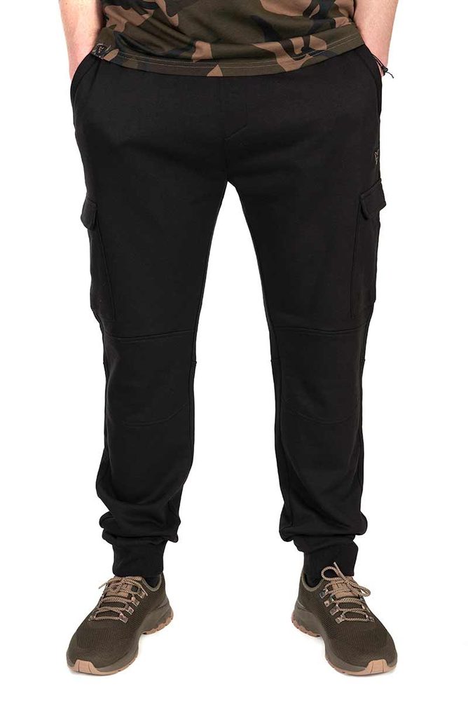 Fox Rybářské Tepláky  LW Black / Camo Combat Joggers