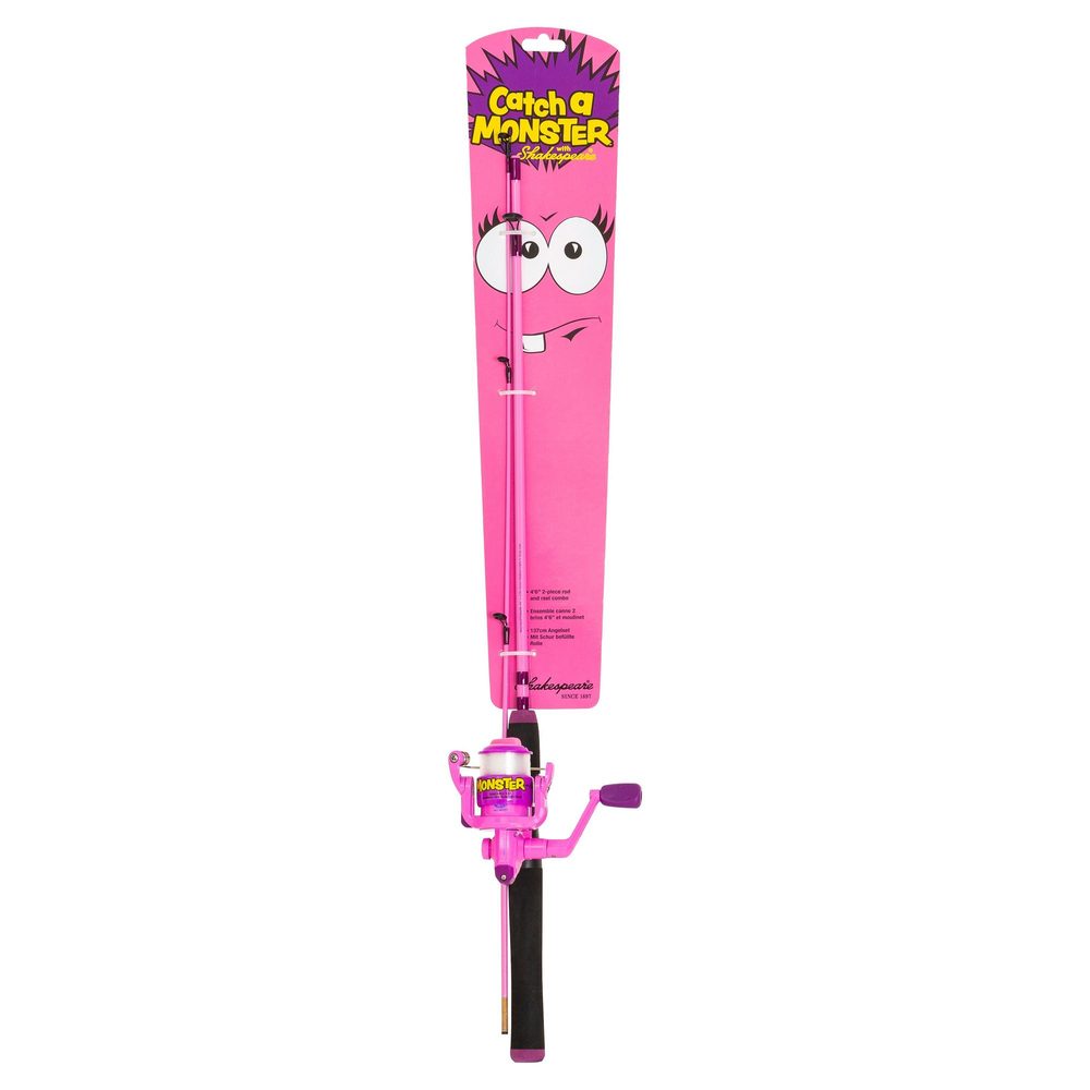 E-shop Shakespeare Dětský set prut s navijákem a vlascem Catch a Monster Spin Set 1,40m 15-30g Pink,Shakespeare Dětský set prut s navijákem a vlascem Catch a