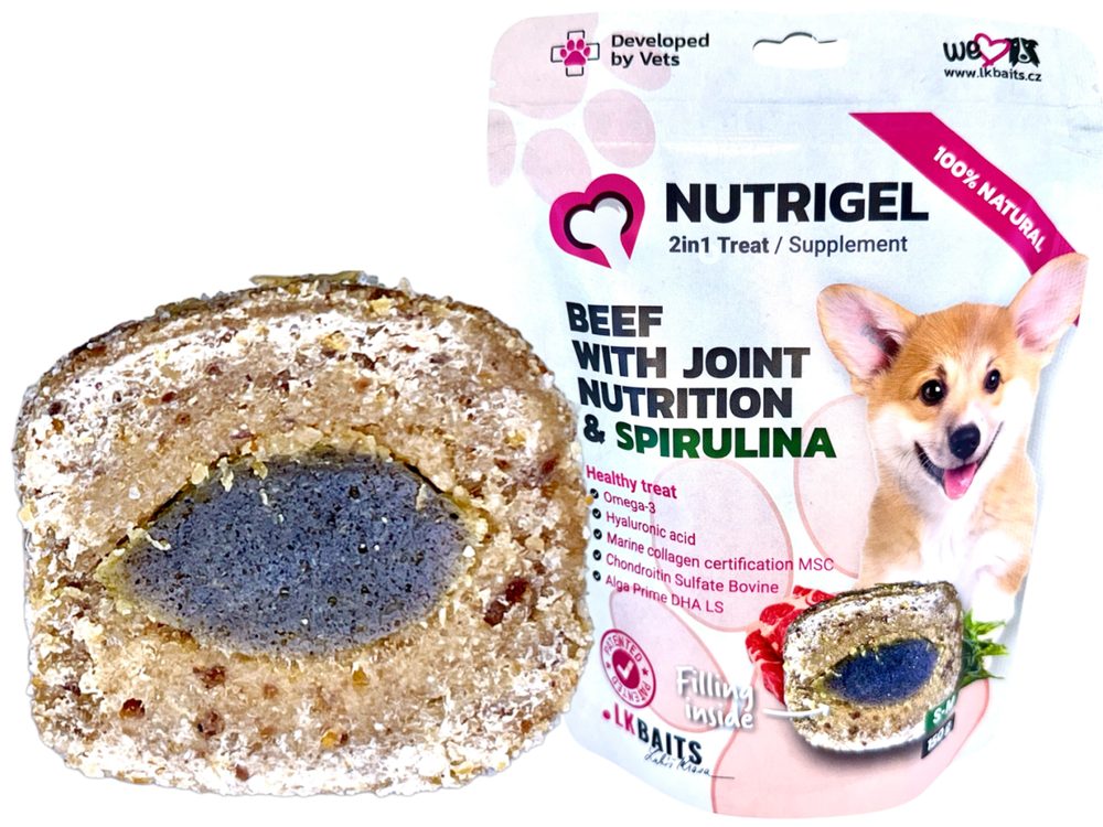 Fotografie LK Baits Pet Pamlsek Nutrigel Dog Hovězí s kloubní výživou a spirulinou - S-M 150g