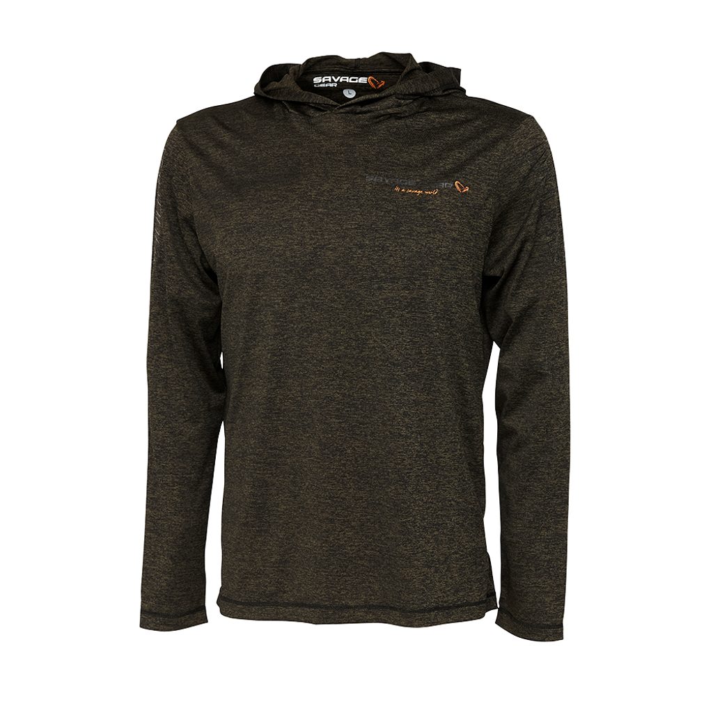 Savage Gear Mikina Fighter Stretch Hoodie Burnt Olive Melange | Chyť a pusť