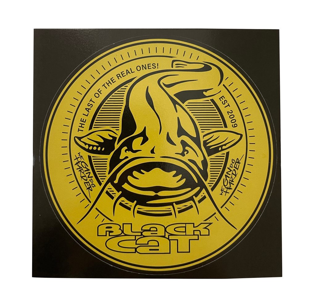 Black Cat Samolepka Catfish Sticker Round 9,5cm x 9,5cm | Chyť a pusť