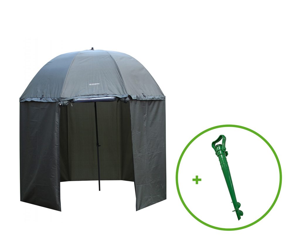 Suretti Deštník s bočnicí Full cover 2,5m + držák deštníku jako dárek |  Chyť a pusť
