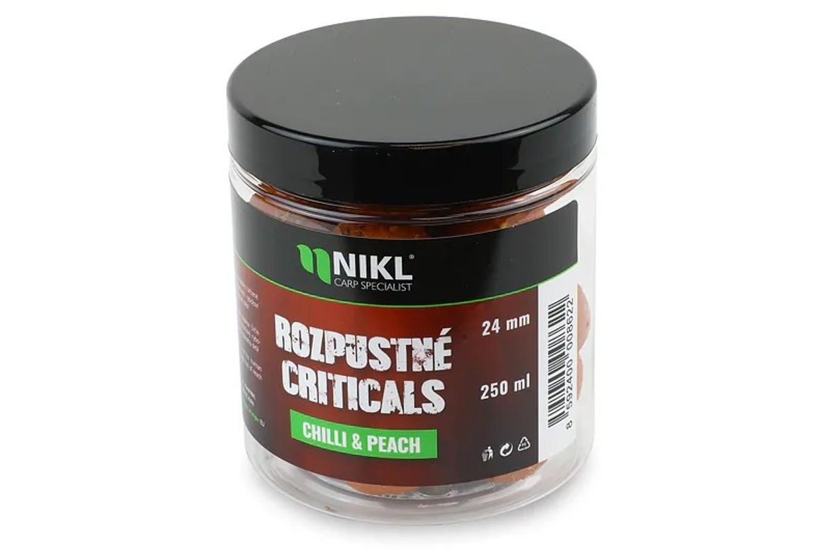 Nikl Rozpustné Criticals boilie Chilli & Peach 250ml
