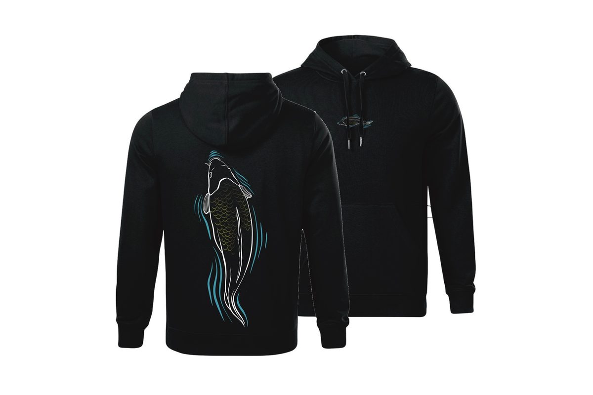 Giants Fishing Mikina pánská černá Kapr u hladiny