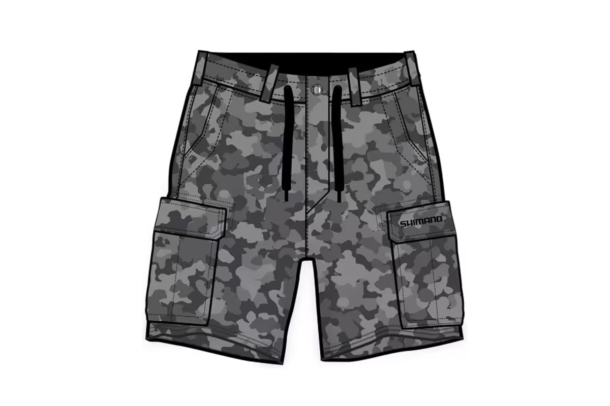 Shimano Kraťasy Cargo Shorts Grey Camo