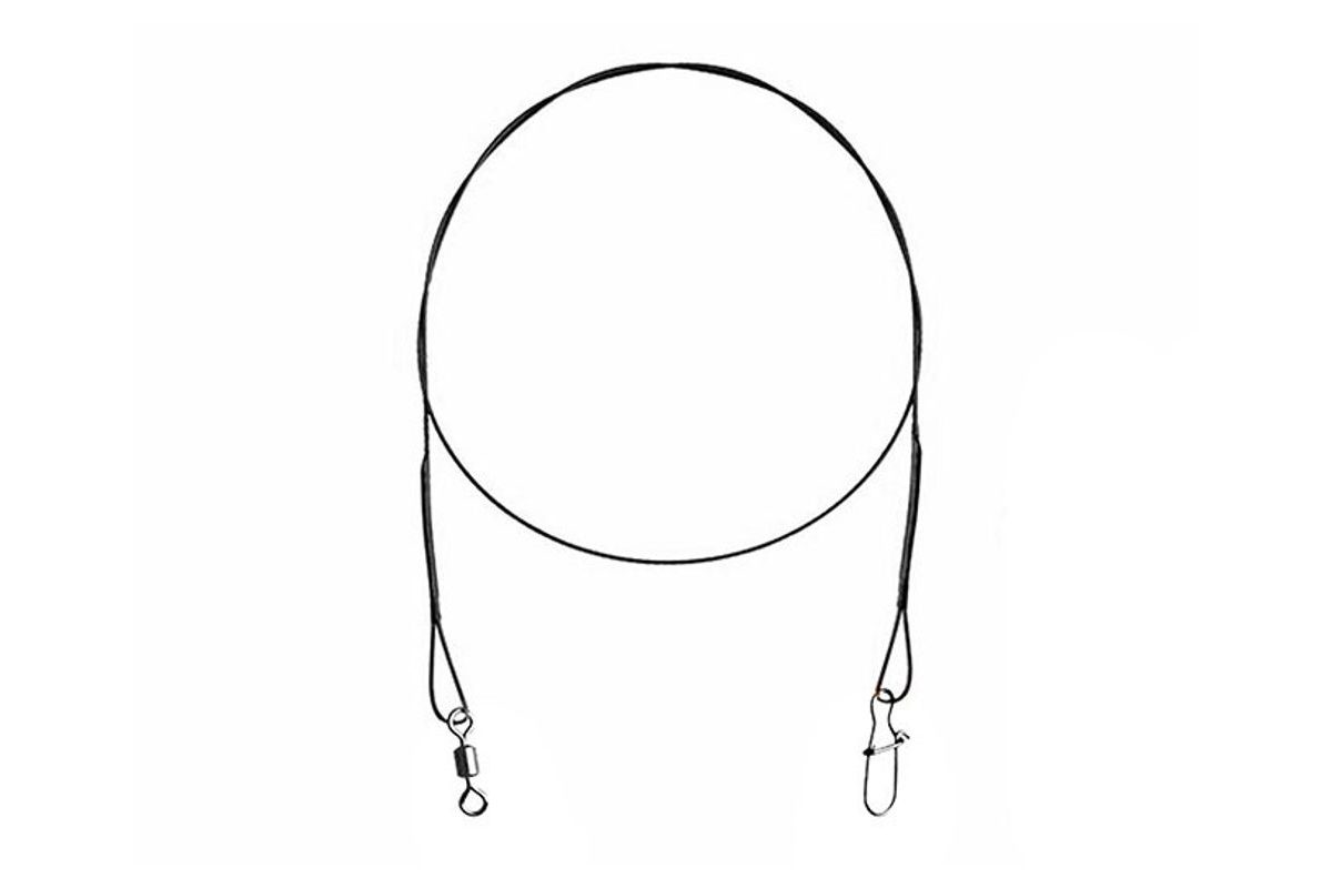 Delphin Titánové lanko 1x7 Bomb! s obratlíkom a karabínkou 2ks