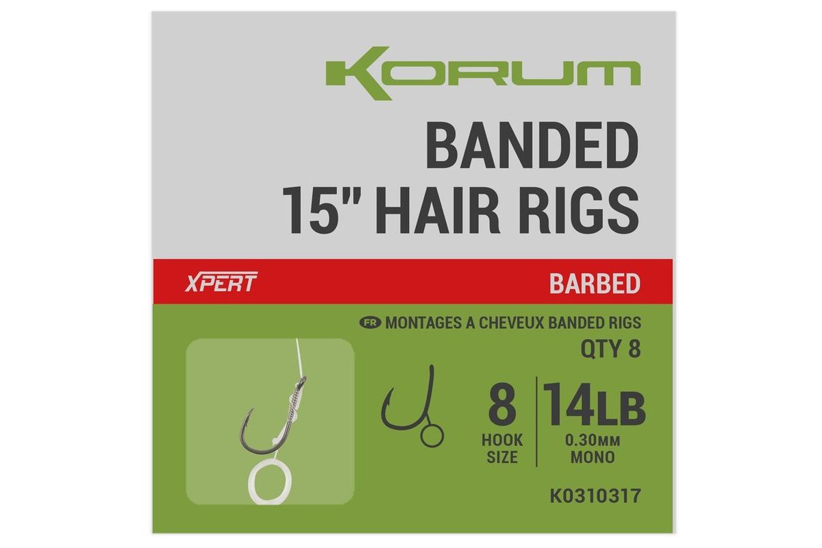 Korum Hotové nadväzce Banded Hair Rigs 15" 8ks