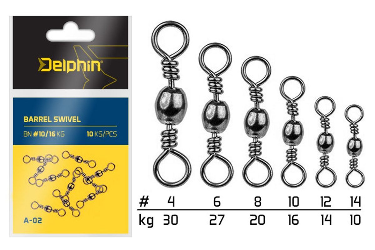 Delphin Obratlík Barrel Swivel A-02 10ks