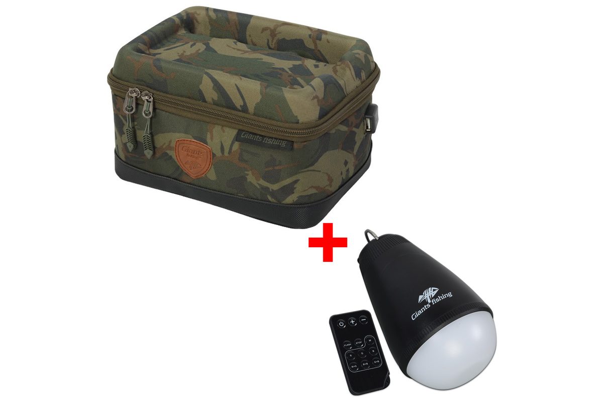 Giants fishing Akční set - Pouzdro na elektroniku Medium + Světlo Camping Lamp LED Multicolour