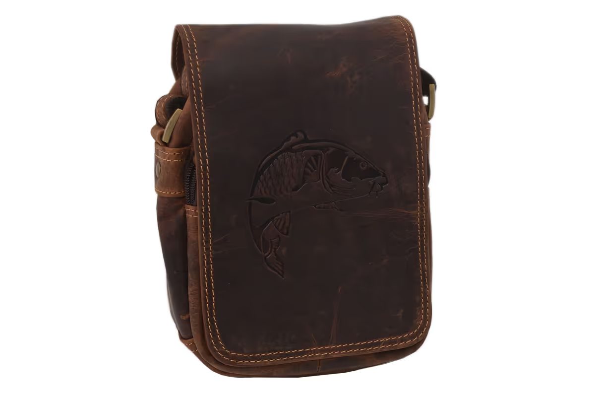 Mercucio Kožená taška přes rameno Crossbody Hunter kapr tmavěhnědý