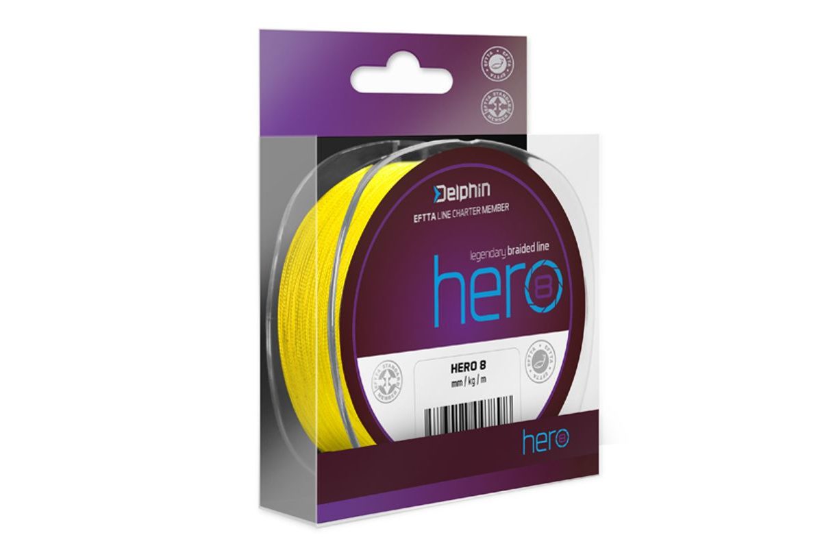 Delphin Šňůra Hero 8 fluo žlutá