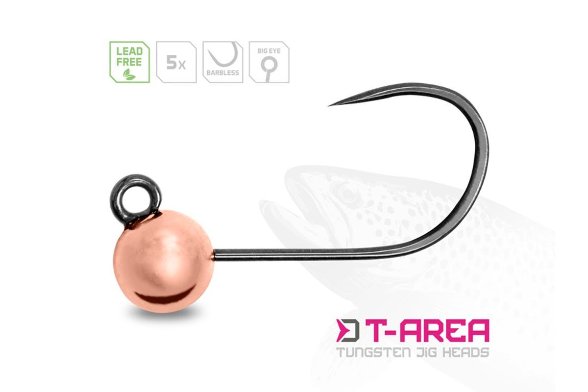 Delphin Jigové hlavičky Wolframové T-Area BL Měděné 5ks