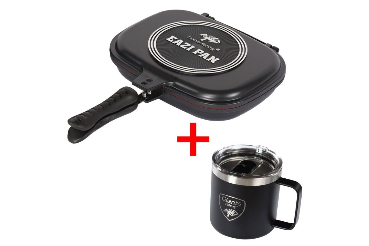 Giants fishing Akční set Pánev na vaření Eazi Pan Medium + Nerezový thermo hrnek 400ml