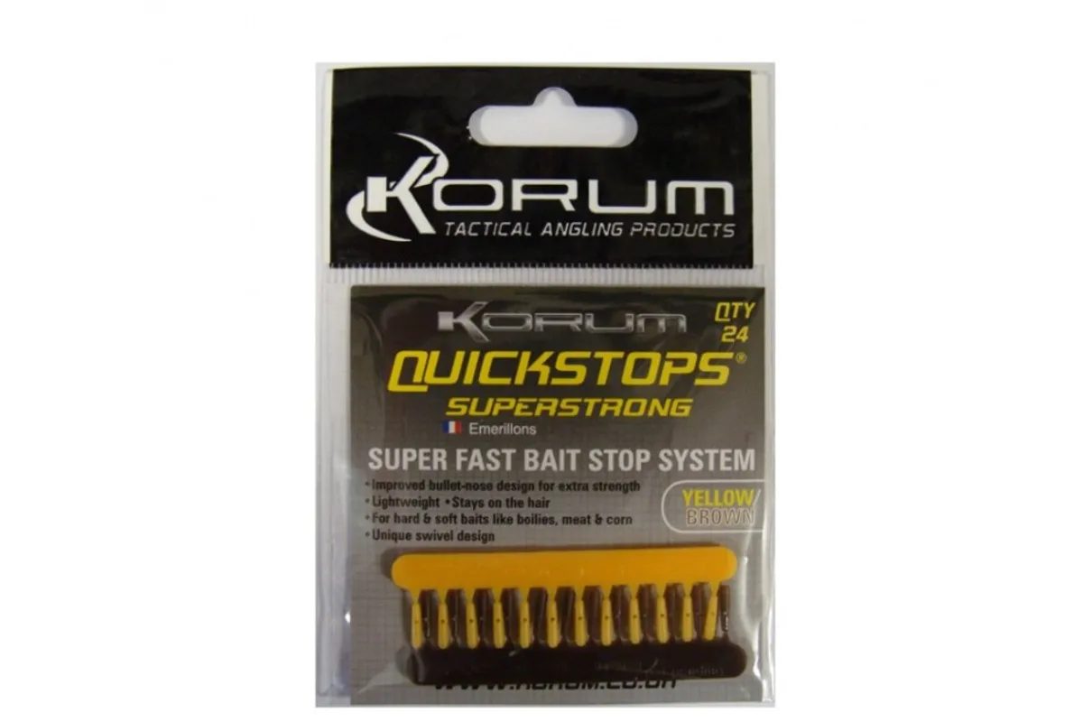 Korum Zarážky Quickstops Yellow & Brown 24ks