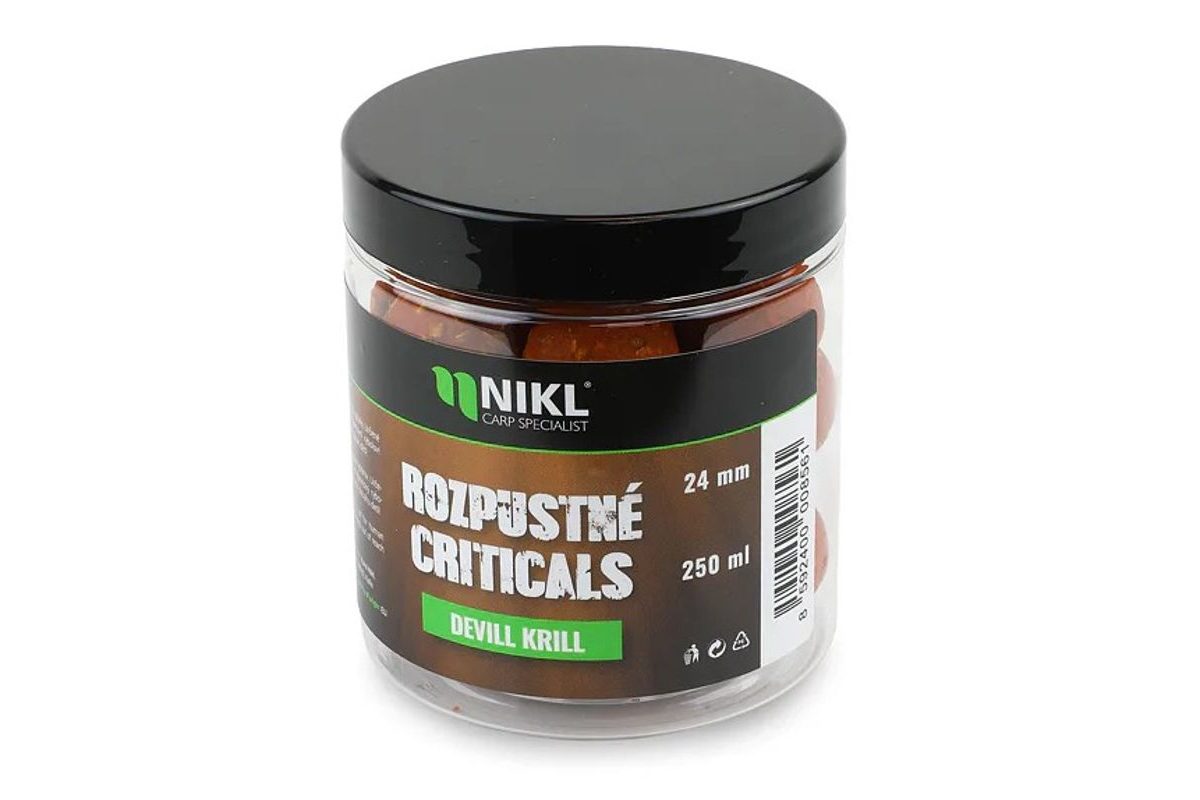 Nikl Rozpustné Criticals boilie Devill Krill 250ml