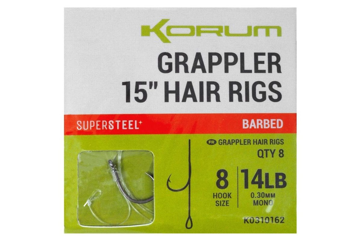 Korum Hotové návazce Grappler Hair Rigs 15" 8ks