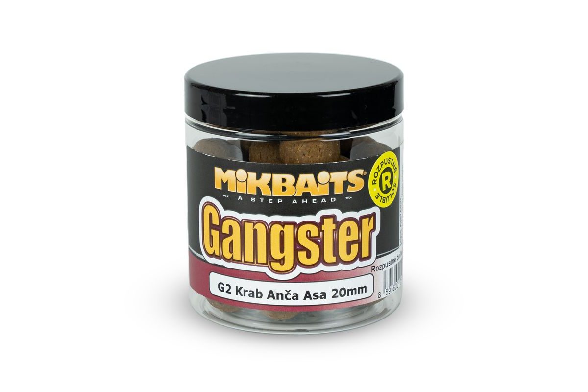 Mikbaits Rozpustné Boilies Gangster G2 Krab Ančovička Asa 250ml