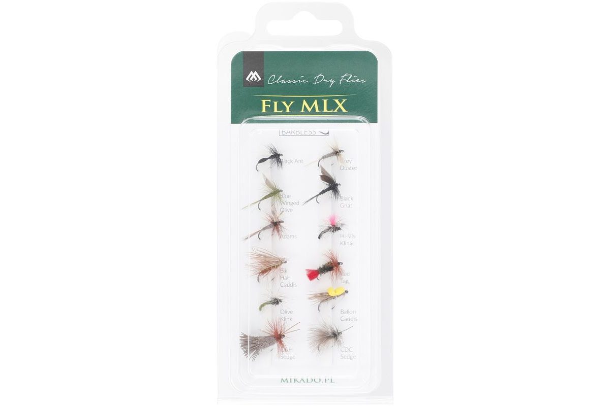 Mikado Sada suchých mušek Dry Flies Barbless 12ks