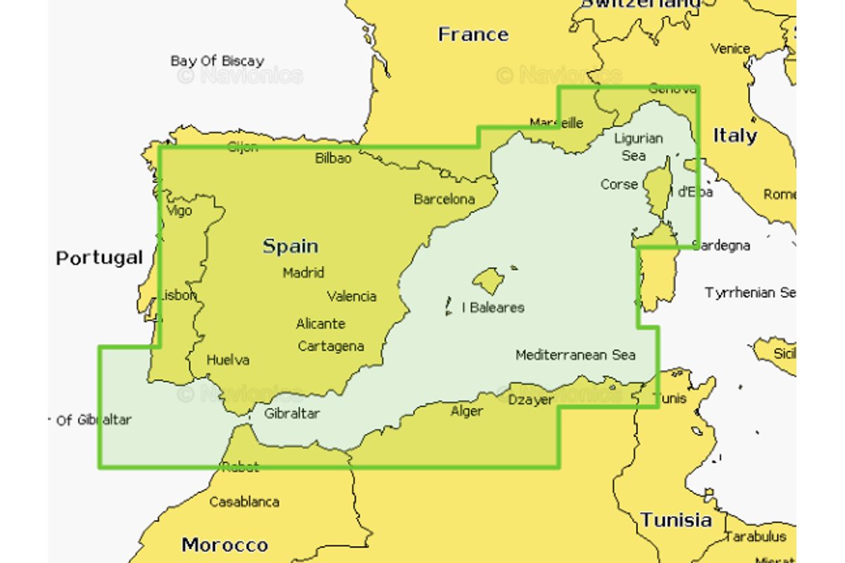 Navionics+ Mapy Španělsko, pobřeží Středozemního moře (Ebro)