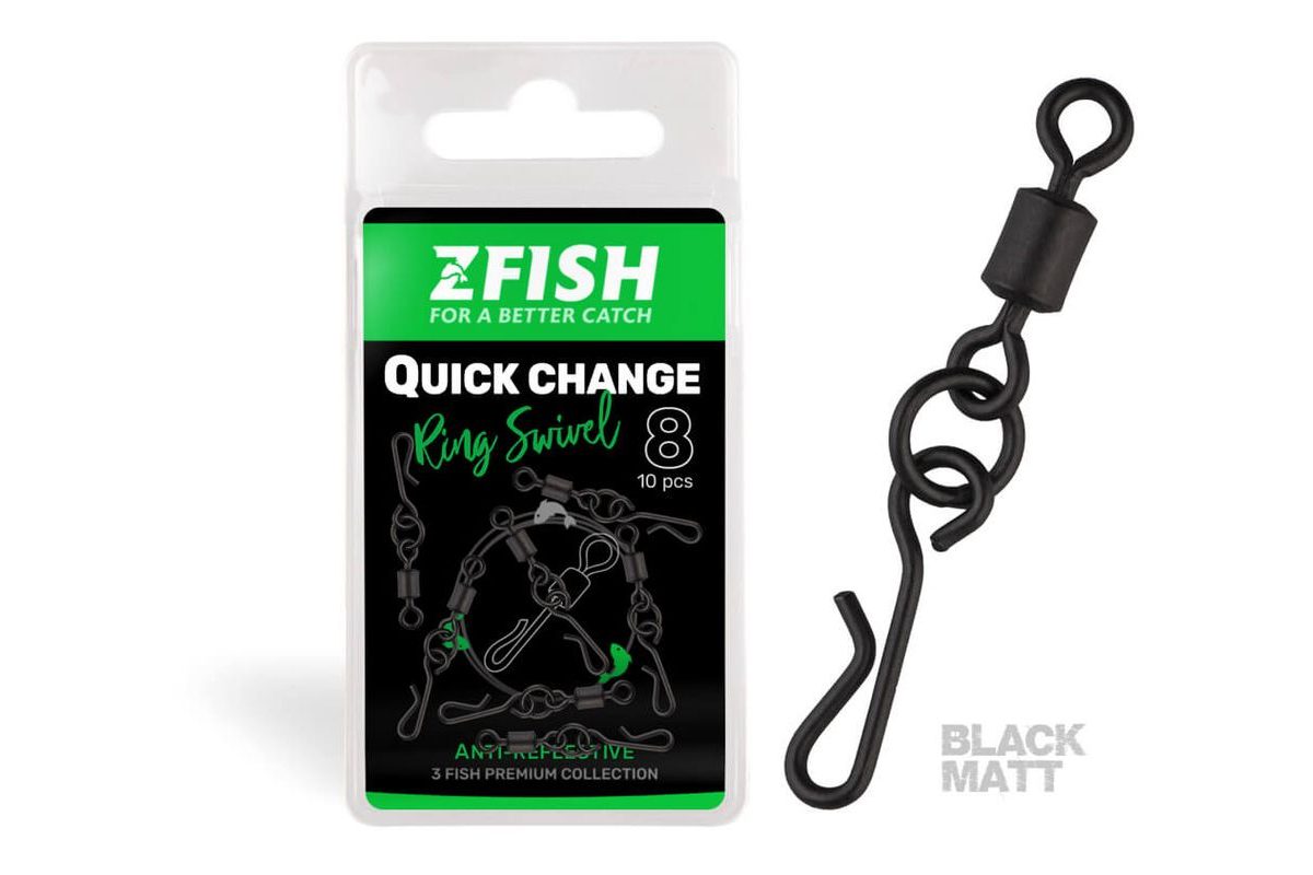 Zfish Obratlík Quick Change Ring Swivel Matt vel.8 10ks